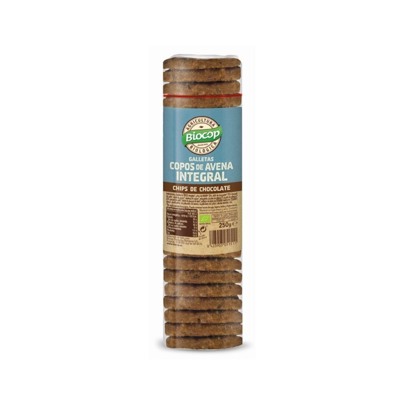 GALLETA COPOS DE AVENA INTEGRAL CON CHIPS DE CHOCO 250G BIOCOP