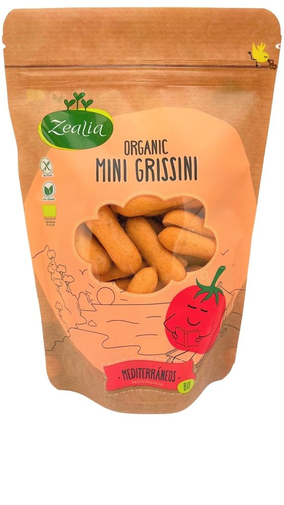 MINI GRISSINI MEDITERRÁNEOS BIO SIN GLUTEN 75G ZEALIA