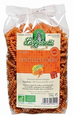 ESPIRALES DE LENTEJAS ROJAS 250G LAZZARETTI