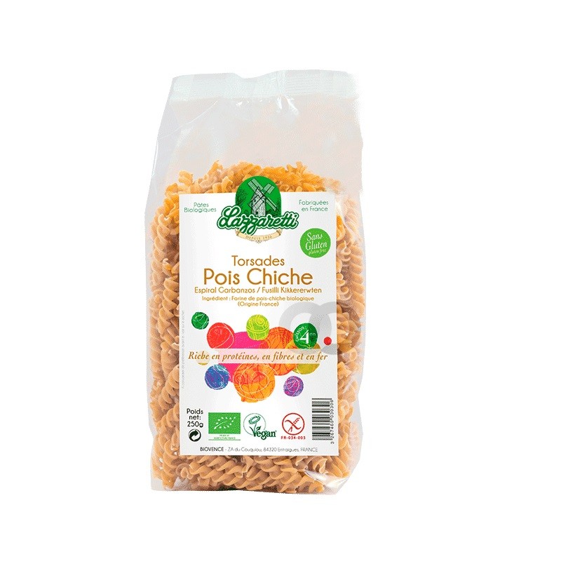 ESPIRALES DE GARBANZOS 250G LAZZARETTI