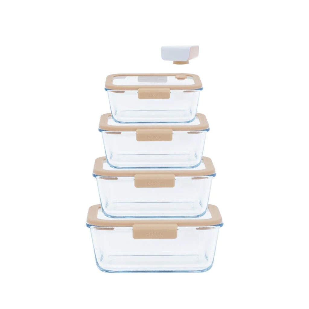 PACKS DE 5 TAPPERS+ ASPIRADORA PARA VACIO PEBBLY