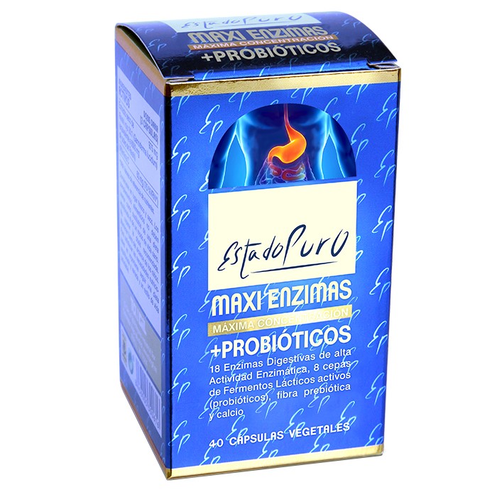 MAXI ENZIMAS + PROBIÓTICOS 40CAP 770MG ESTADO PURO