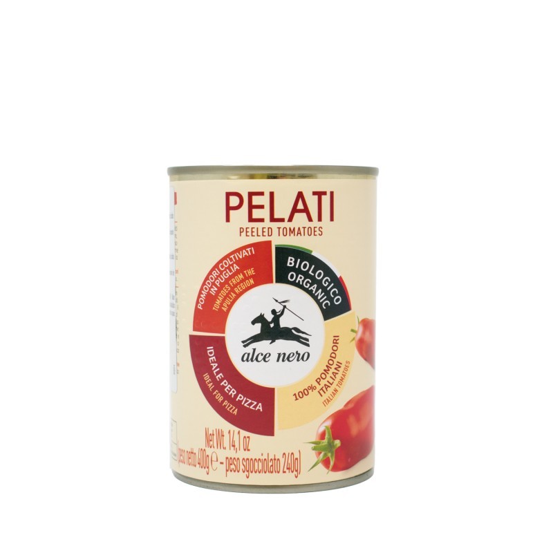 TOMATE ENTERO PELADO EN LATA 400G ALCE NERO