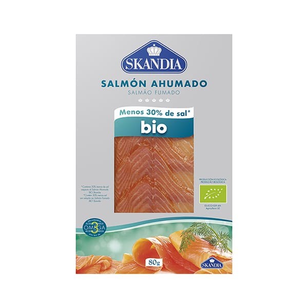 SALMÓN AHUMADO -30% SAL 80G BIO SKANDIA