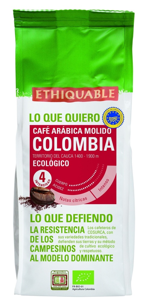 CAFÉ PREMIUM EN GRANO COLOMBIA 500G ETHIQUABLE