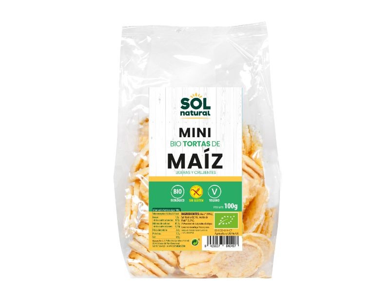 MINI TORTITAS MAÍZ SIN GLUTEN 100G SOL NATURAL