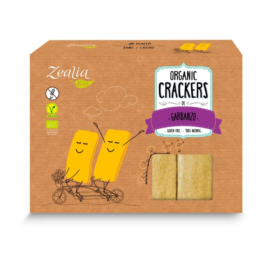 CRACKERS GARBANZO BIO SIN GLUTEN 120G ZEALIA