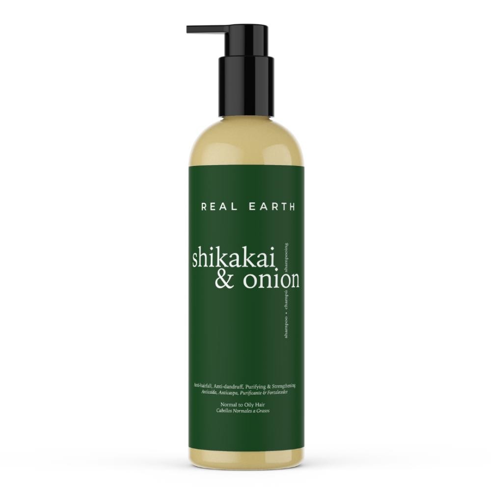 CHAMPÚ DE SHIKAKAI Y CEBOLLA 500ML REAL EARTH