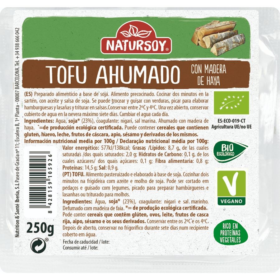TOFU AHUMADO 250G NATURSOY