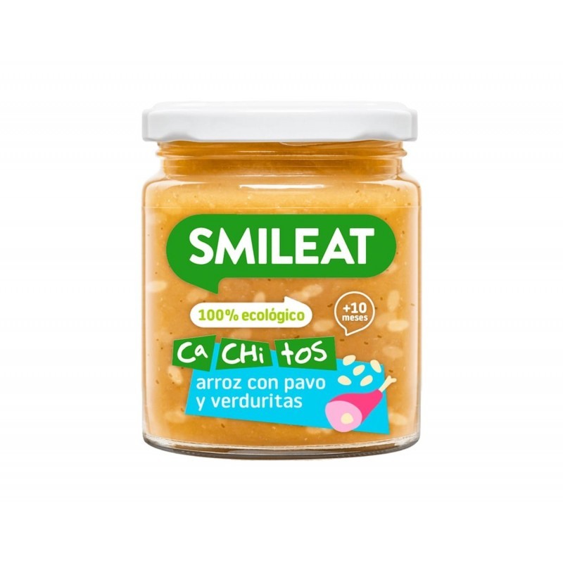 POTITO CON CACHITOS DE ARROZ Y PAVO CON VERDURAS 230G SMILEAT