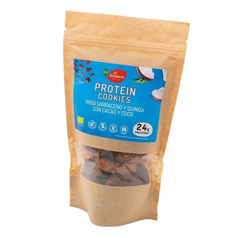 COOKIES PROTEIN CACAO Y COCO BIO 130G EL GRANERO