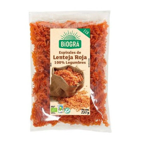 ESPIRALES DE LENTEJA ROJA 250G BIOGRA