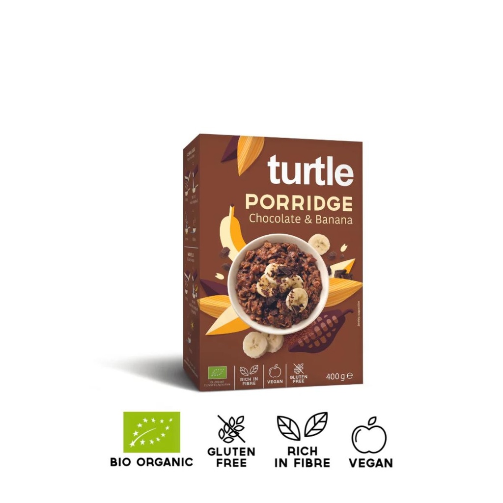 PORRIDGE DE AVENA Y MUESLI CON CHOCOLATE Y PLÁTANO 400G TURTLE