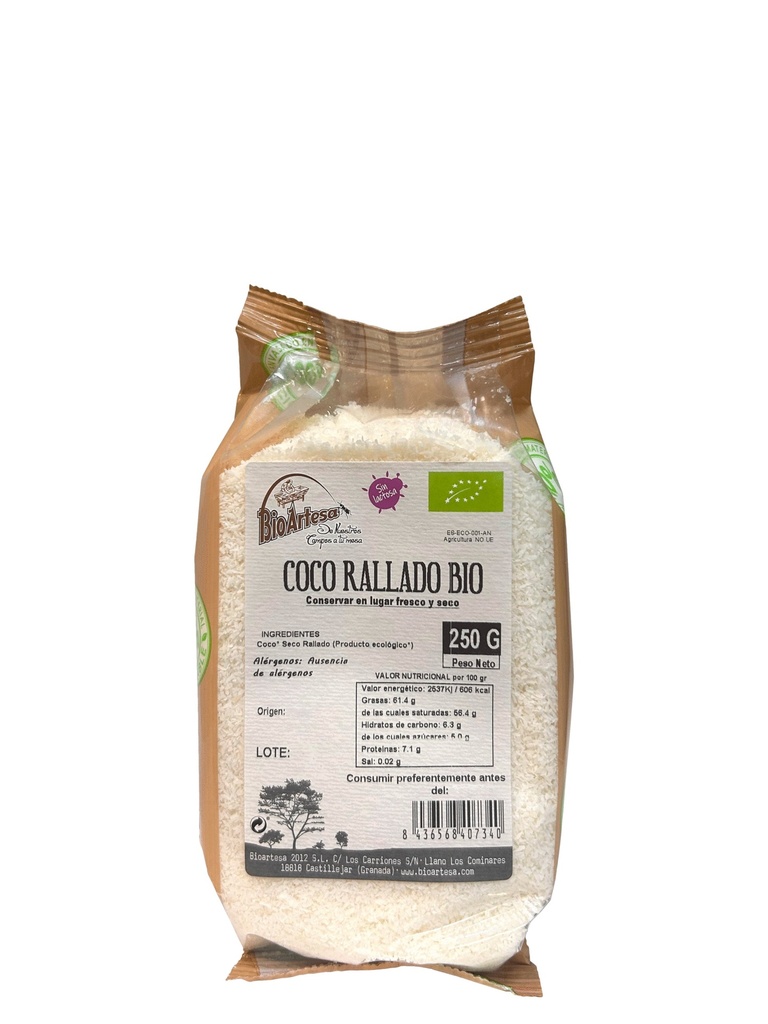 COCO RALLADO 250G BIOARTESA