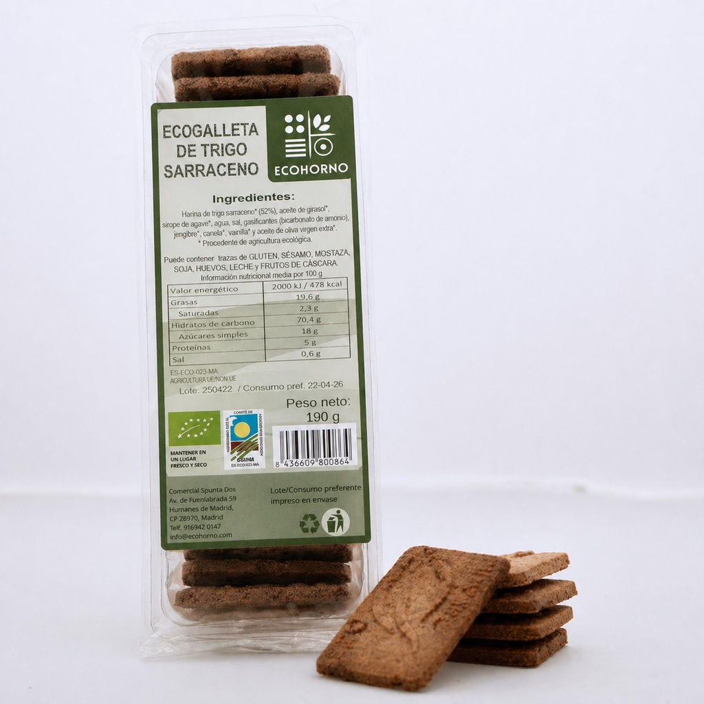 ECOGALLETAS DE TRIGO SARRACENO 190G ECOHORNO