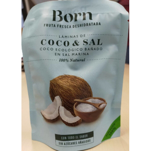 COCO DESHIDRATADO BAÑADO EN SAL MARINA 40G BORN