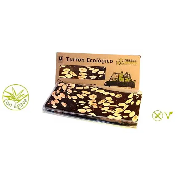 TURRON CHOCOLATE NEGRO CON AGAVE 200G MASSAXUXES