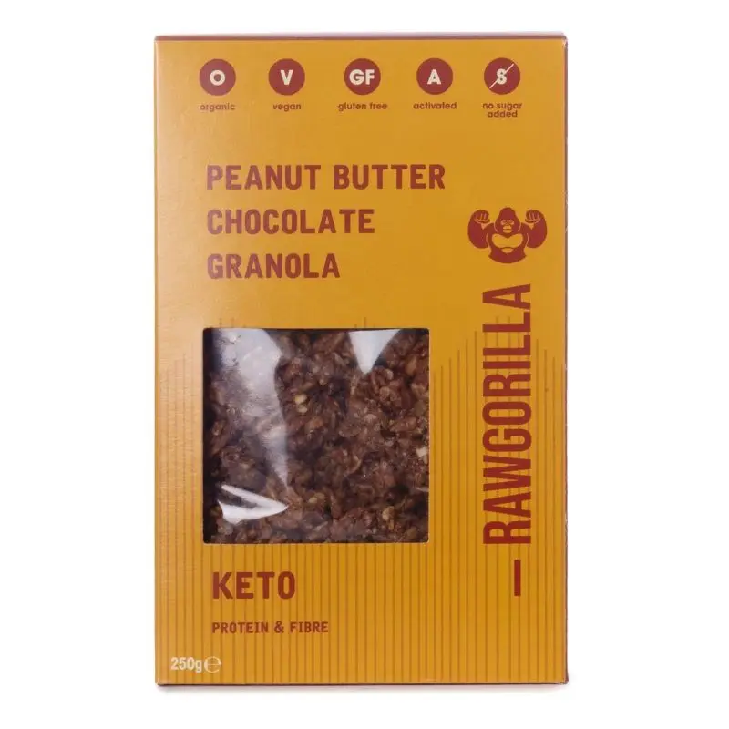 GRANOLA KETO CON PEANUT BUTTER CACAO 250G RAW GORILLA