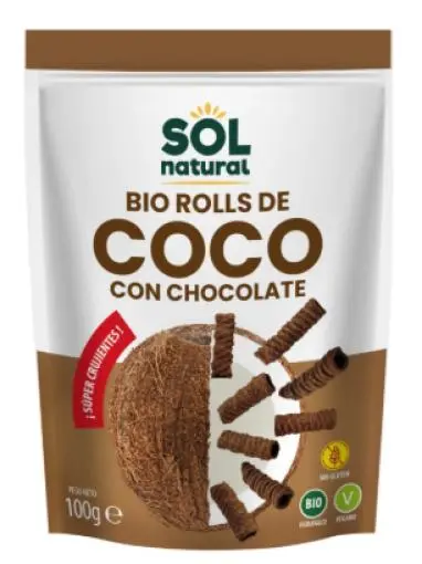 ROLLS DE COCO Y CHOCOLATE CRUJIENTES 100G SOL NATURAL