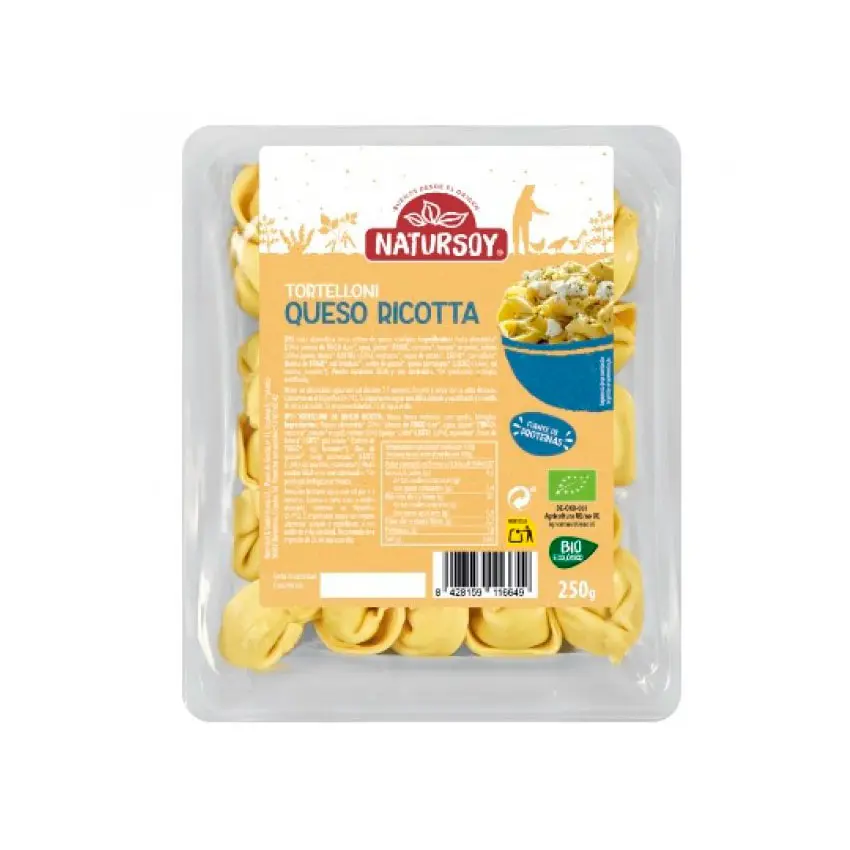 TORTELLONIS DE QUESO RICOTTA 250G NATURSOY