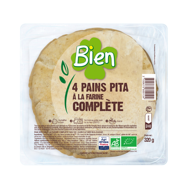 PAN DE PITA INTEGRAL 320G ECO BIEN