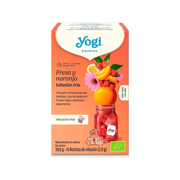 INFUSIÓN FRÍA DE FRESA Y NARANJA 15U 30G YOGI TEA