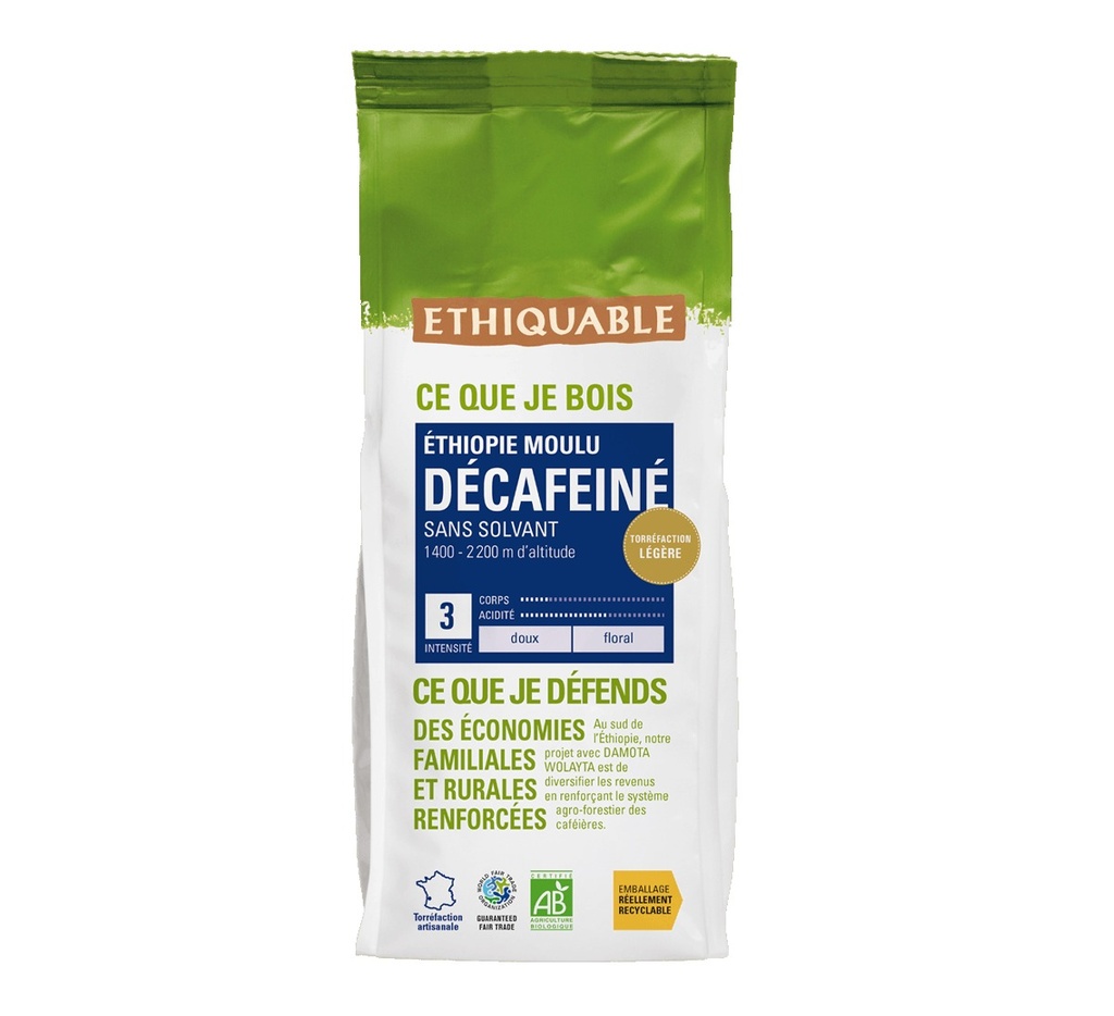 CAFE PREMIUM DESCAFEINADO ETIOPIA MOLIDO 250G ETHIQUABLE