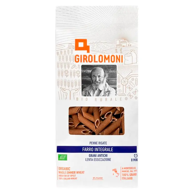 PENNE RIGATE DE ESPELTA INTEGRAL 500G GIROLOMONI