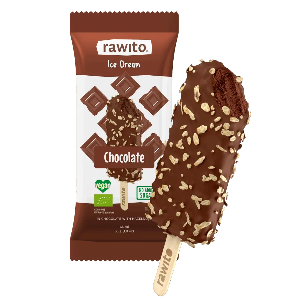 HELADO VEGANO DE AVELLANA Y CHOCOLATE 55G RAWITO