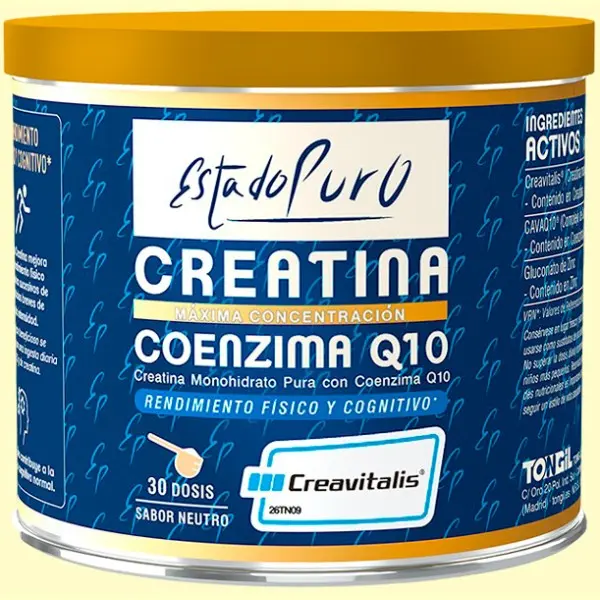 CREATINA MONOHIDRATO PURA CON COENZIMA Q10 105G ESTADO PURO