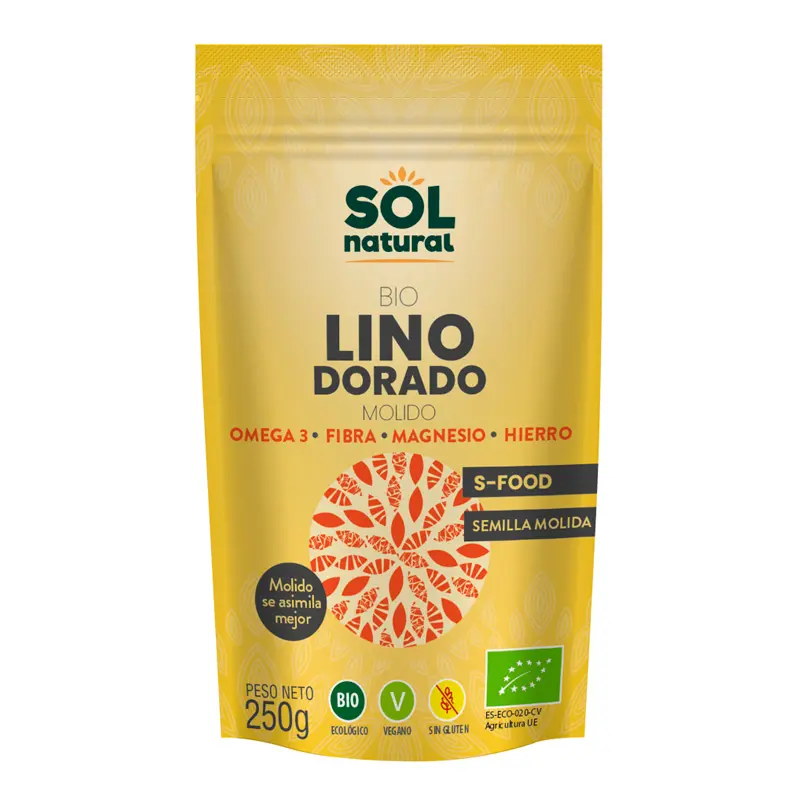 SEMILLAS DE LINO DORADAS TRITURADAS 250G SOL NATURAL