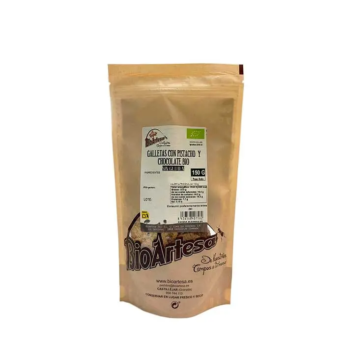 COOKIES CON PISTACHO Y CHOCOLATE SIN GLUTEN 150G BIOARTESA