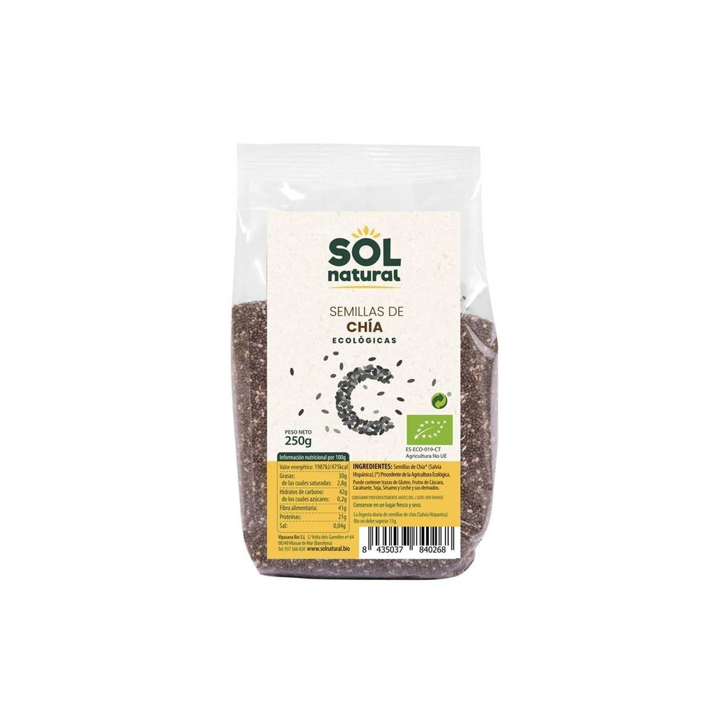 SEMILLAS DE CHIA 250G SOL NATURAL 