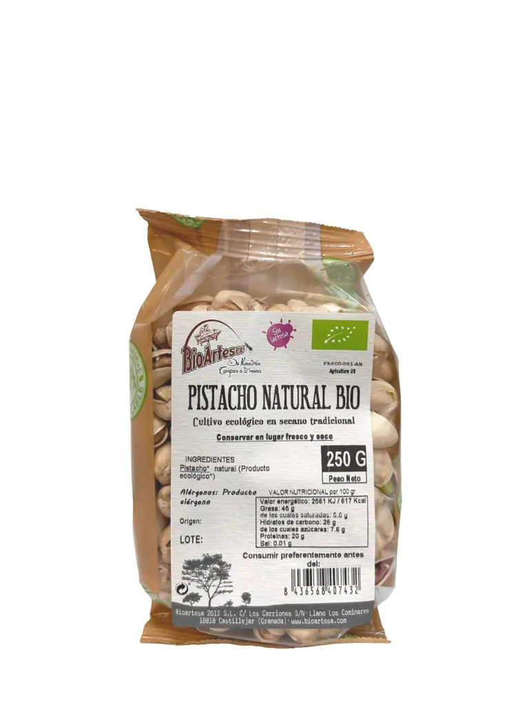 PISTACHOS CRUDOS 250G BIOARTESA