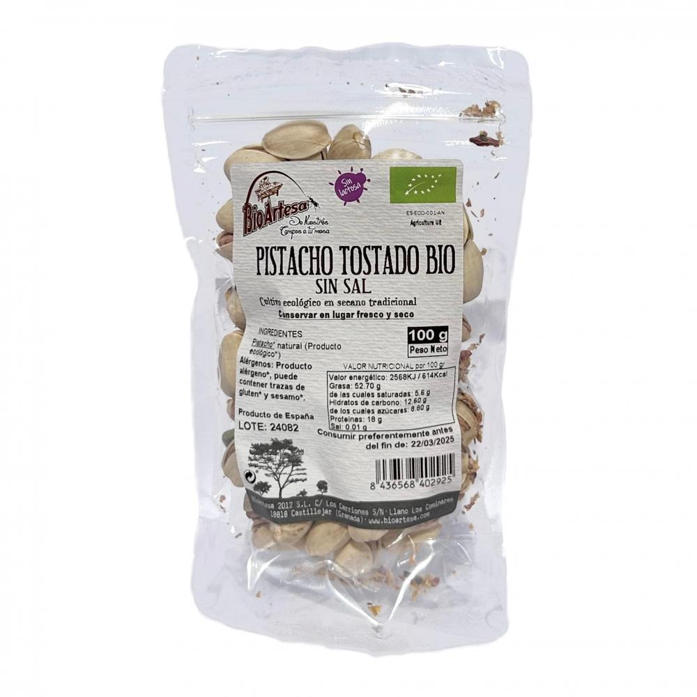 PISTACHOS TOSTADOS SIN SAL 100G BIOARTESA