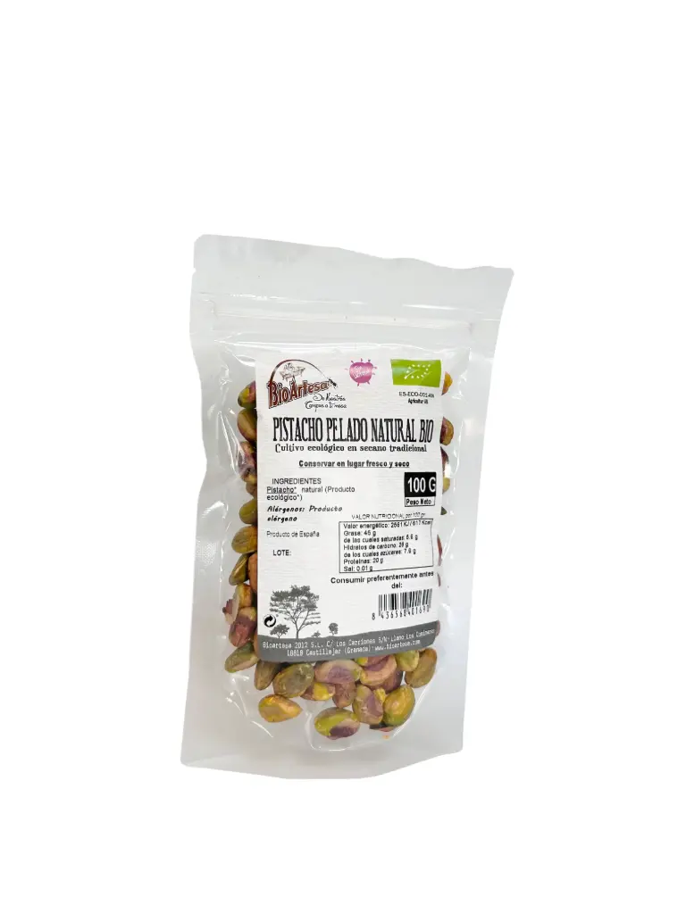 PISTACHOS NATURAL PELADOS 100G BIOARTESA 