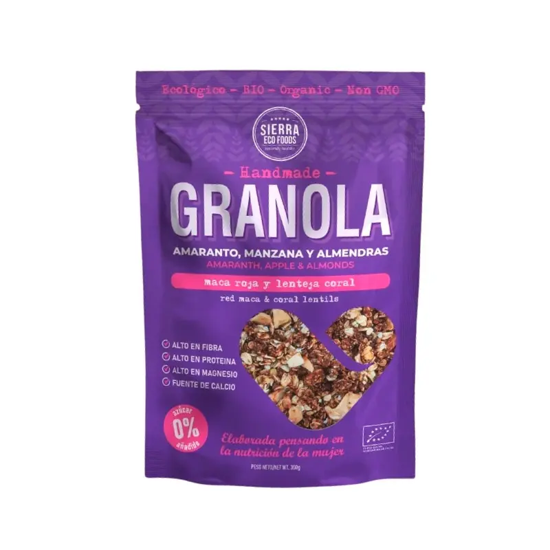 GRANOLA DE AMARANTO, MANZANA Y ALMENDRAS 300G - SIERRA ECO FOODS