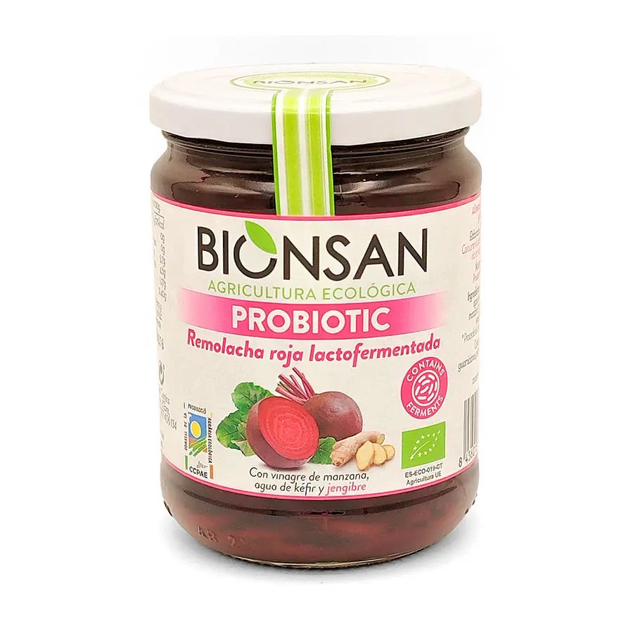 REMOLACHA ROJA LACTOFERMENTADA CON JENGIBRE 420G - BIONSAN