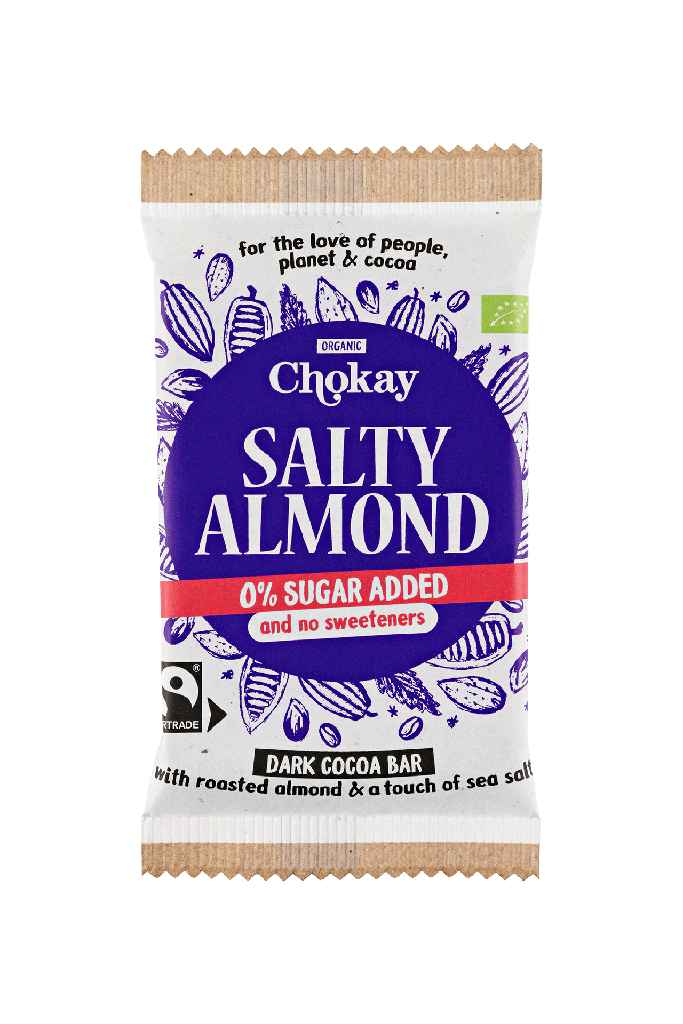 CHOCOLATE SIN AZUCAR SALTY ALMOND 70G - CHOKAY