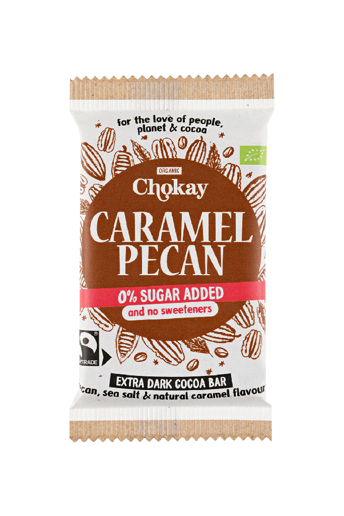 CHOCOLATE SIN AZUCAR DE CARAMELO Y PECANAS 70G - CHOKAY