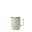 TAZA ISOTERMICA DE ACERO INOXIDABLE CON ASA Y TAPA VERDE - QWETCH