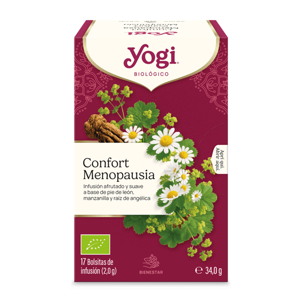 INFUSION CONFORT MENOPUSIA DE PIE DE LEON, MANZANILLA Y RAIZ ANGELICA 34G - YOGI TEA 