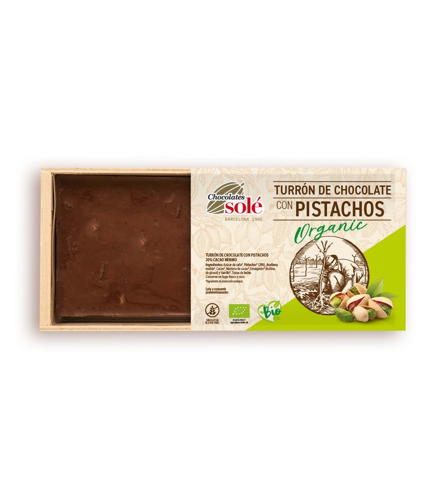 TURRON DE CHOCOLATE CON PISTACHOS 200G - SOLE 