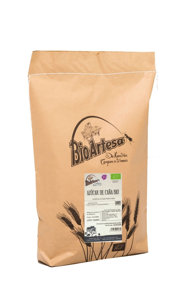 AZUCAR DE CAÑA INTEGRAL SACO 25 KG BIOARTESA