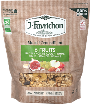 CRUNCHY MUESLI 6 FRUTAS 375G SIN GLUTEN FAVRICHON
