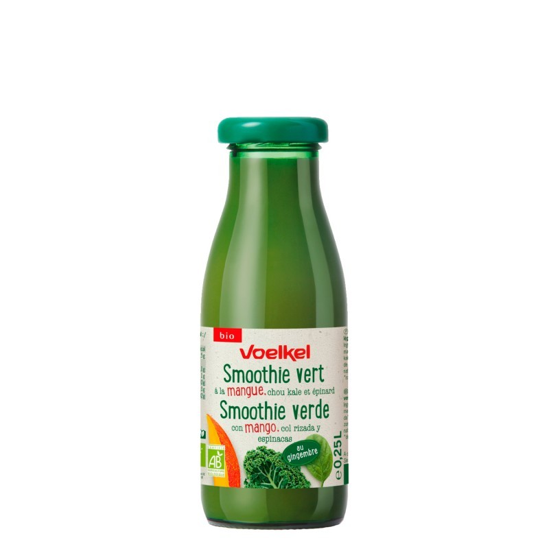 SMOOTHIE CON MANGO, COL RIZADA Y ESPINACAS 250ML VOELKEL