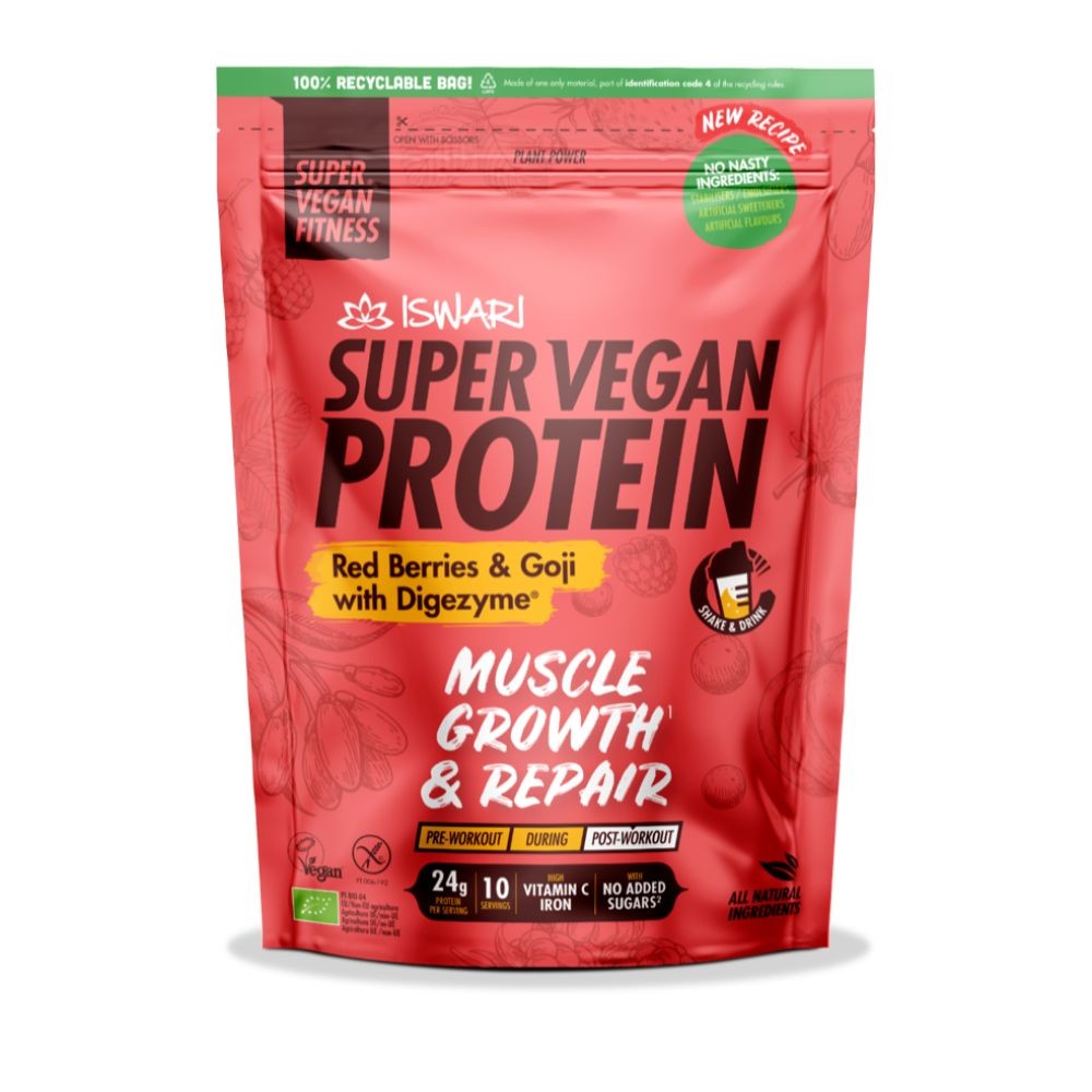 SUPER VEGAN PROTEIN ARANDANO ROJO CON GOJI 400G ISWARI