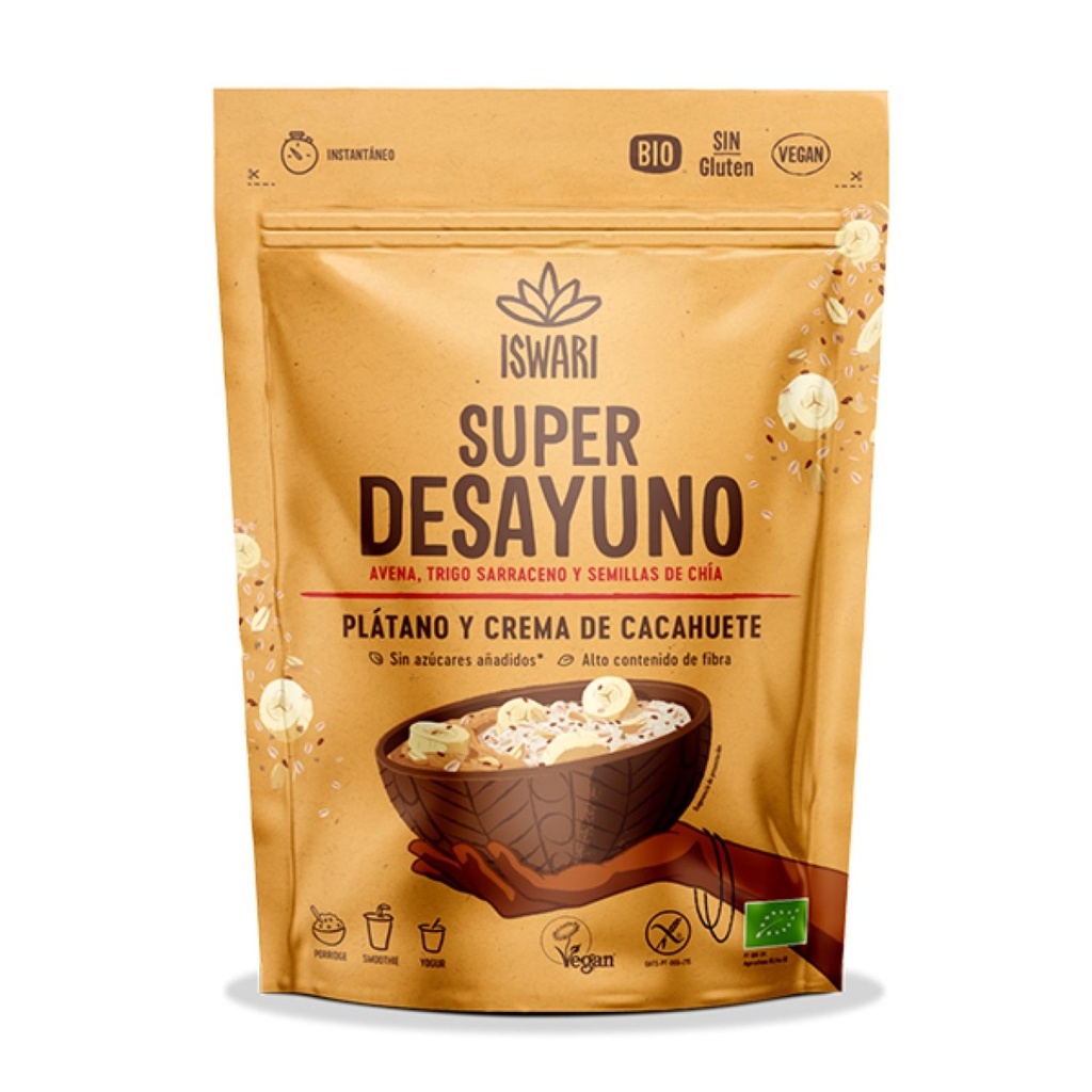 SUPERDESAYUNOS CACAHUETE PLATANO 360G ISWARI