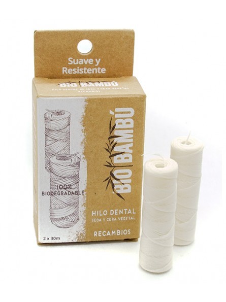 RECAMBIO HILO DENTAL 2UD SEDA NATURAL BIOBAMBÚ