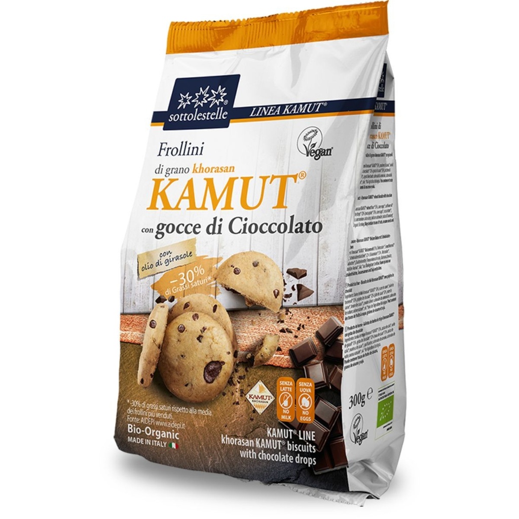 GALLETAS KAMUT KHORASAN CON GOTAS DE CHOCOLATE 300 G SOTTOLESTELLE